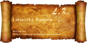 Lehoczki Kadosa névjegykártya